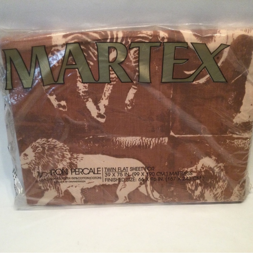 Martex Bakuba Animals Twin Flat Sheet Jungle Safari Leopard Rhino Zebra Lion Ape - Picture 3 of 4